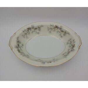 Vintage Narumi China‎ Olympia Pine Cones Oval Vegetable Bowl 11 Inch Japan